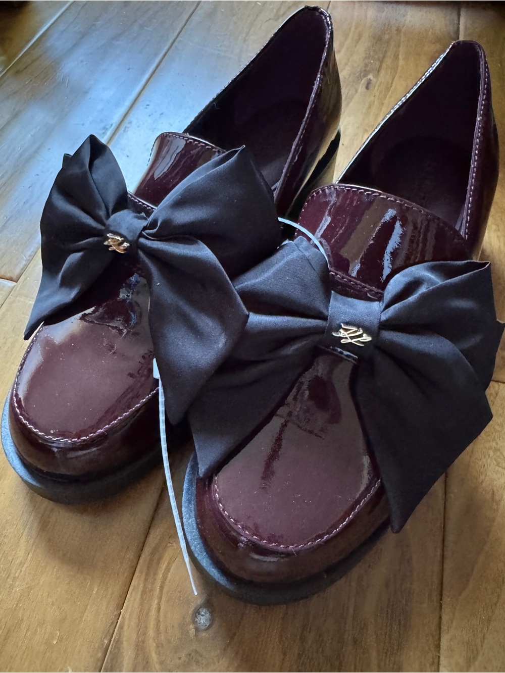 NWT KARL LAGERFELD PARIS Camilia Patent Leather Bow Detail Loafer Pumps Sz 8 - Picture 8 of 14